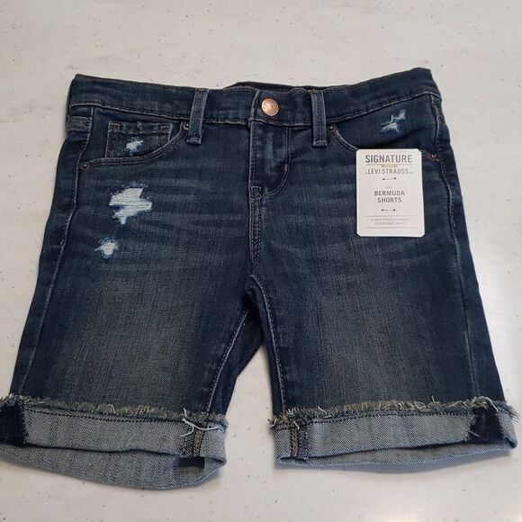 NWT Levi Strauss Signature Gold Girls Bermuda Shorts Sz 6 - Picture 1 of 6